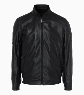 PORSCHE DESIGN Cabrio Leather Jacket Bunda kožená s odnímatelným límcem a podšívkou černá