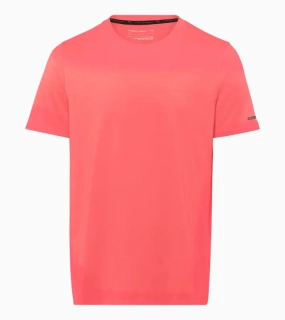 PORSCHE DESIGN T-shirt Essential Tričko volnočasové sportovní s kulatým výstřihem a logem oranžově korálová