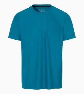 PORSCHE DESIGN Hexagon T-shirt Tričko volnočasové sportovní s kulatým výstřihem logem a šestihranným vzorem modrá