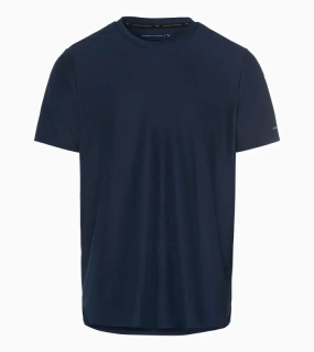 PORSCHE DESIGN Hexagon T-shirt Tričko volnočasové sportovní s kulatým výstřihem logem a šestihranným vzorem tmavě modrá