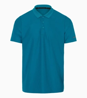 PORSCHE DESIGN Hexagon Polo Shirt Polokošile tričko s límečkem a knoflíčky se šestihranným vzorem modrá