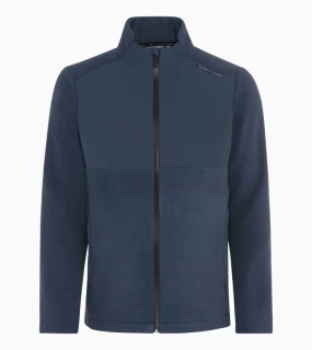 PORSCHE DESIGN Fleece midlayer jacket Bunda mikina flísová na zip s reliéfním vzorem hexagon tmavě modrá