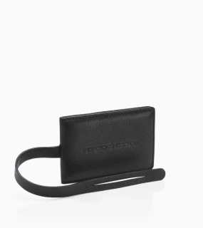 PORSCHE DESIGN Business Luggage Tag Visačka jmenovka na zavazadla kožená s logem černá