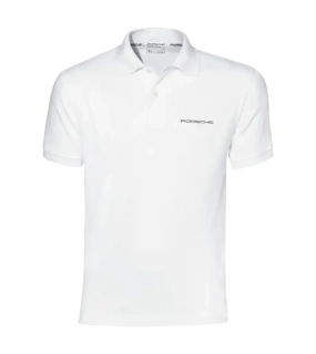 PORSCHE Polo Shirt Essential Polokošile Tričko s límečkem a knoflíky s logem bílé