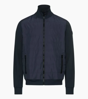 PORSCHE DESIGN Hybrid Cardigan Svetr kardigan s kapsami na zip ze dvou materiálů tmavě modrá