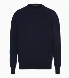 PORSCHE DESIGN Crew-neck Pullover Svetr žakárový pulovr s výstřihem ke krku tmavě modrá
