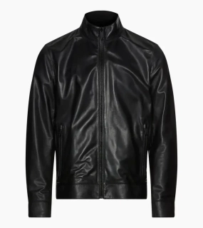 PORSCHE DESIGN Reversible Leather Jacket Bunda kožená oboustranná na zip voděodolná černá