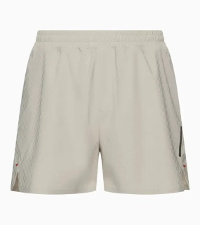 PORSCHE DESIGN Sport-Tex Swim Shorts Plavky koupací šortky s elastickým pasem a kapsičkou na zip z žakárové látky béžová