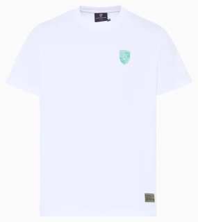 PORSCHE T-Shirt There Is No Substitute Tričko s kulatým výstřihem volnočasové sportovní bavlněné v bílé