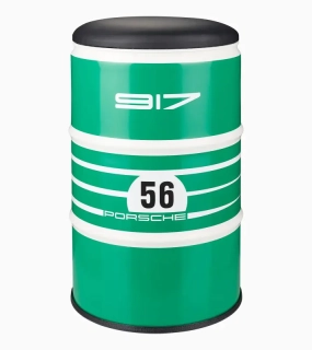 PORSCHE Barrel Seat Racing No.56 Sedák barová stolička barel v zelené barvě sportovního vozu s číslem 56